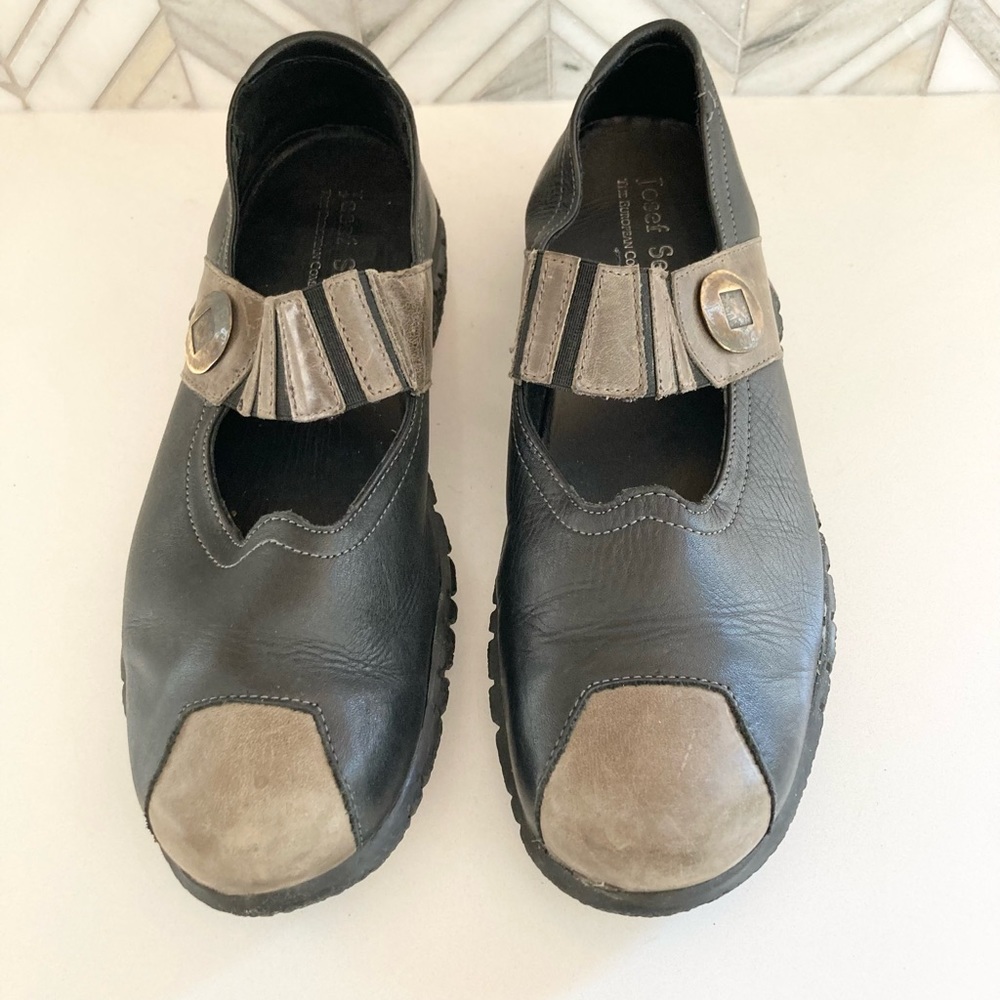 Josef Siegel Black Gray Loafer Slip-on, EU 40